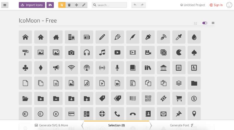 icomoon for free icons download 